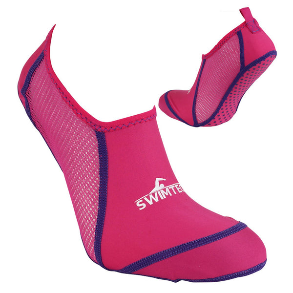 A picture of SwimTech Pool Socks Junior in Pink, available now from Uniformity
