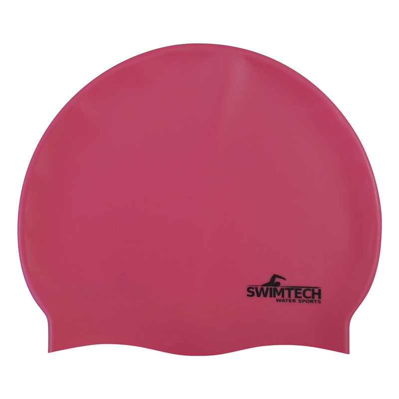 An picture of the SwimTech Silicone Swim Cap in Pink, available from Uniformity