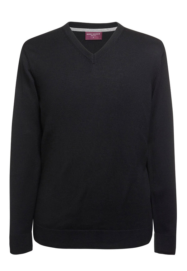 Brook Taverner Boston V-neck Jumper in Black