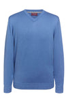 Brook Taverner Boston V-neck Jumper in Blue