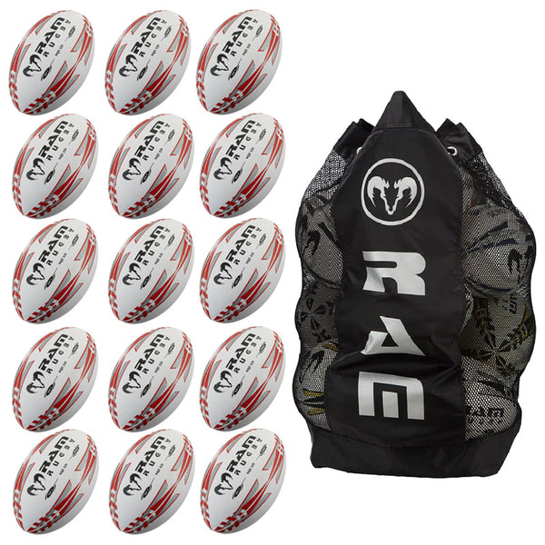 RAM Squad 15 Rugby Ball Bundle